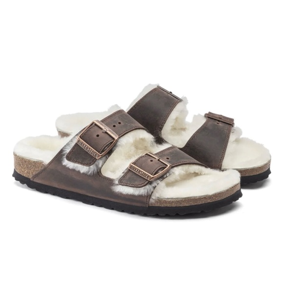 Birkenstock New w/o Box Arizona Shearling Habana Oiled Leather Reg Select Size